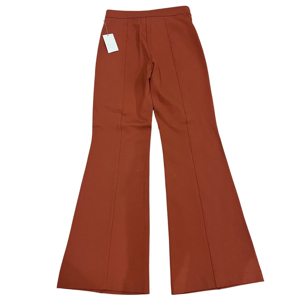 A New Day Womens Burnt Orange Pintuck Flare Leg Ponte Pants Size 10 NEW - Picture 4 of 9